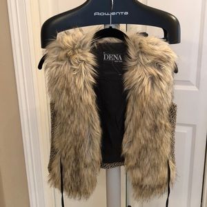 NWOT fur vest Macy’s